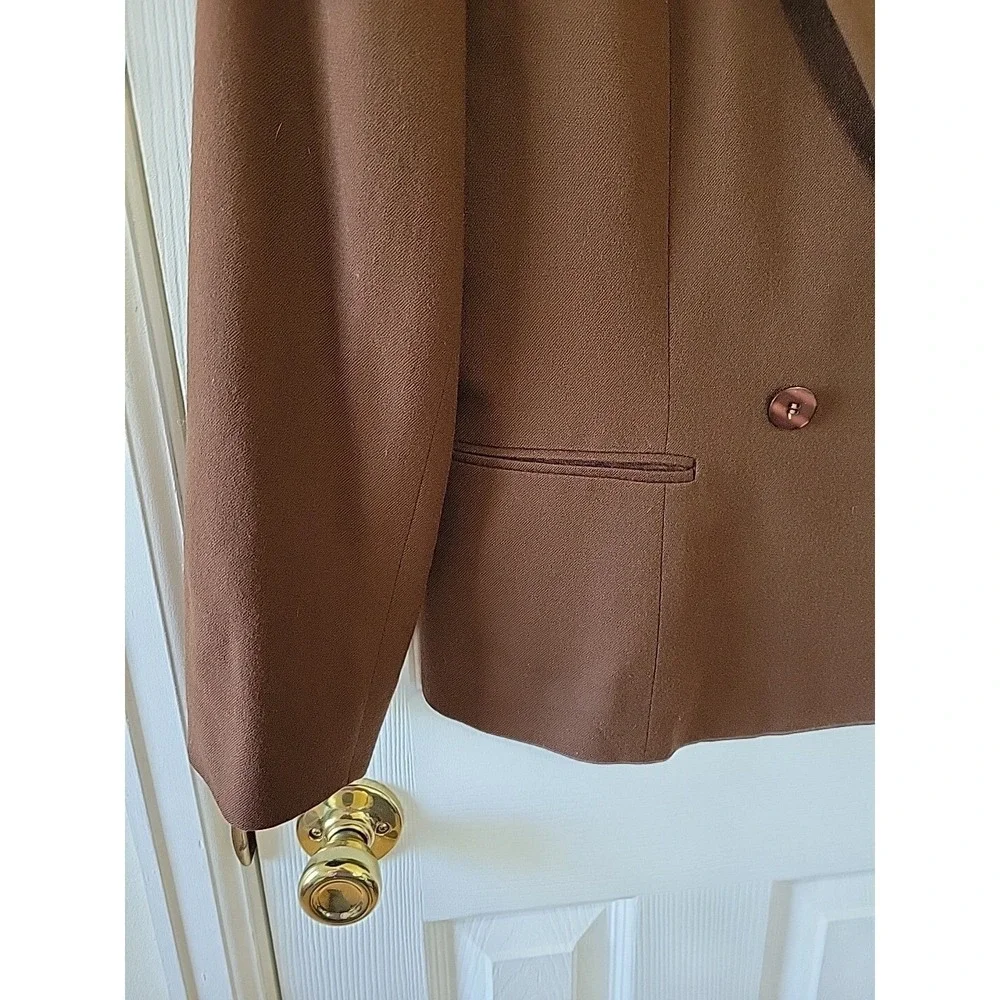 Vintage Talbots Brown Wool Skirt Suit Set Made in USA‎ Size 12 Double Breasted